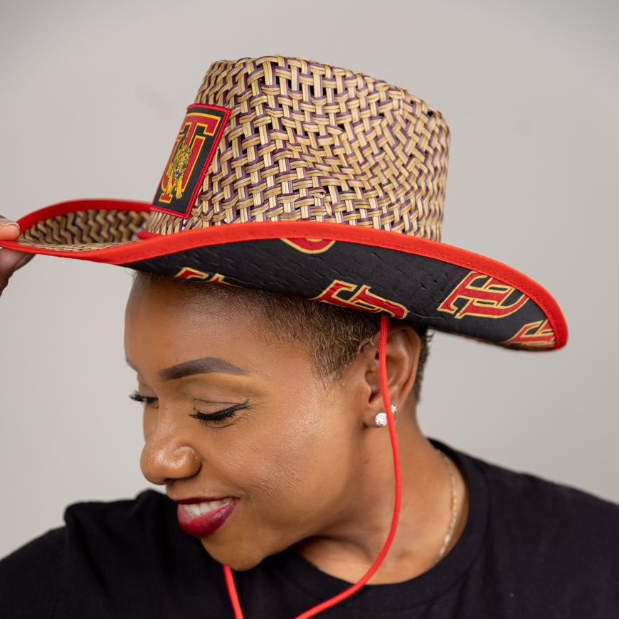 Tuskegee State University (TSU) Straw Cowboy Hat with Strap Winters Industries 