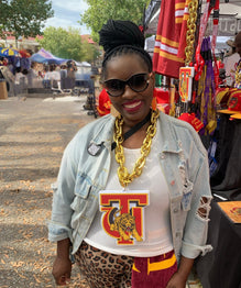 Tuskegee University HBCU Big Chain Necklace with 3D Foam Pendant