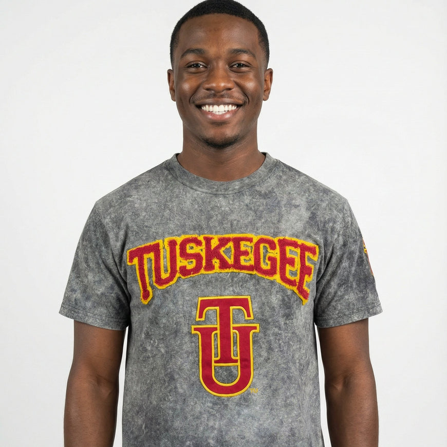 Tuskegee University HBCU Embroidered and Distressed Twill Tee Winters Industries 