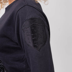 Zeta Phi Beta Black on Black Crewneck Sweater Winters Industries 