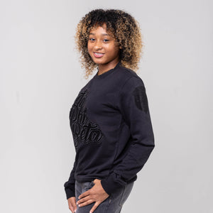 Zeta Phi Beta Black on Black Crewneck Sweater Winters Industries 