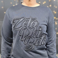 Zeta Phi Beta Black on Black crewneck sweater