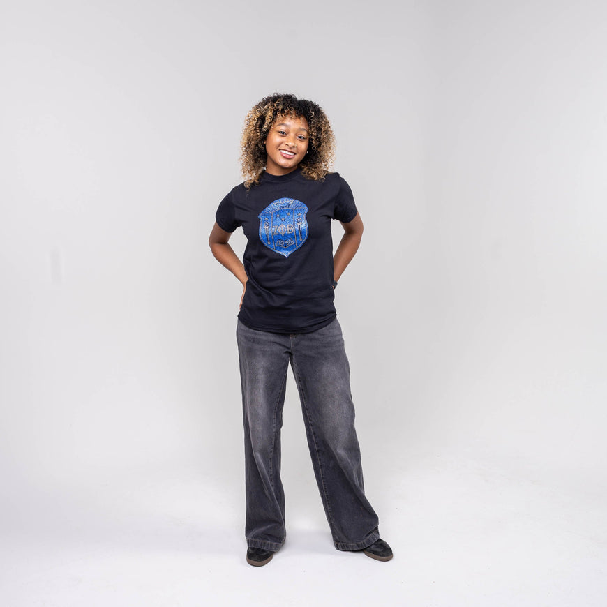 Zeta Phi Beta Bling and Glitter Shield Sweatshirt/T-Shirt WintersIndustries by Fully Promoted Mesquite 