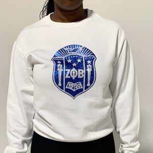 Zeta Phi Beta Bling and Glitter Shield Sweatshirt/T-Shirt