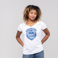 Zeta Phi Beta Bling and Glitter Shield Sweatshirt/T-Shirt WintersIndustries by Fully Promoted Mesquite S Black V-Neck T-shirt