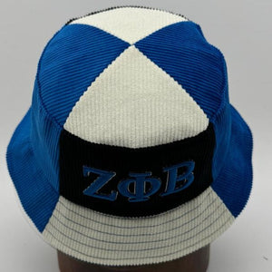 Zeta Phi Beta Corduroy Bucket Hat with 3D Embroidered Letters