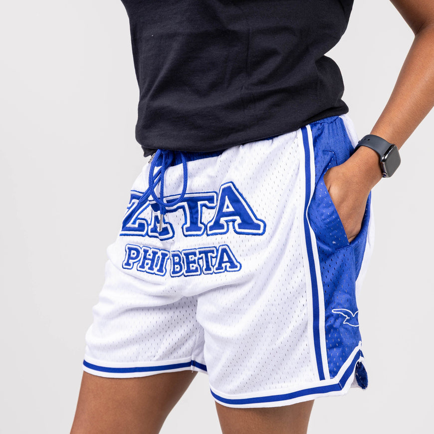 Zeta Phi Beta Embroidered Basketball Shorts Shorts Winters Industries 