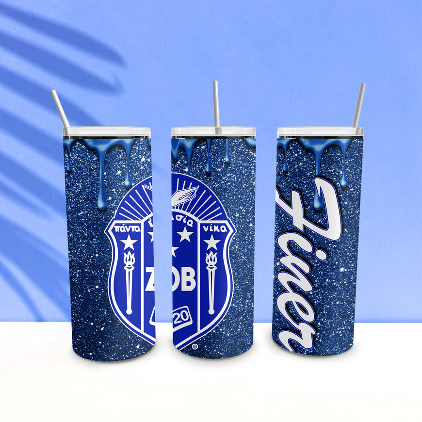 Zeta Phi Beta Glitter Tumbler