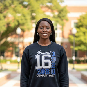Zeta Phi Beta J16 1920 Bling and Rhinestone Howard University Sweatshirt / Tshirt WintersIndustries by Fully Promoted Mesquite 