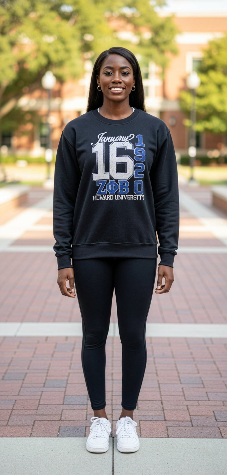 Zeta Phi Beta J16 1920 Bling and Rhinestone Howard University Sweatshirt / Tshirt WintersIndustries by Fully Promoted Mesquite 