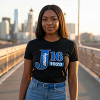 Zeta Phi Beta J16 1920 Bling and Rhinestone Sweatshirt / Tshirt WintersIndustries by Fully Promoted Mesquite S Black Crewneck T-shirt