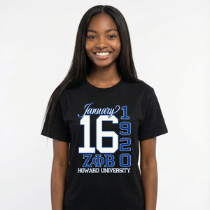 Zeta Phi Beta January 16 T-shirt Shirts Winters Industries by Fully Promoted Mesquite S T-SHIRT Black