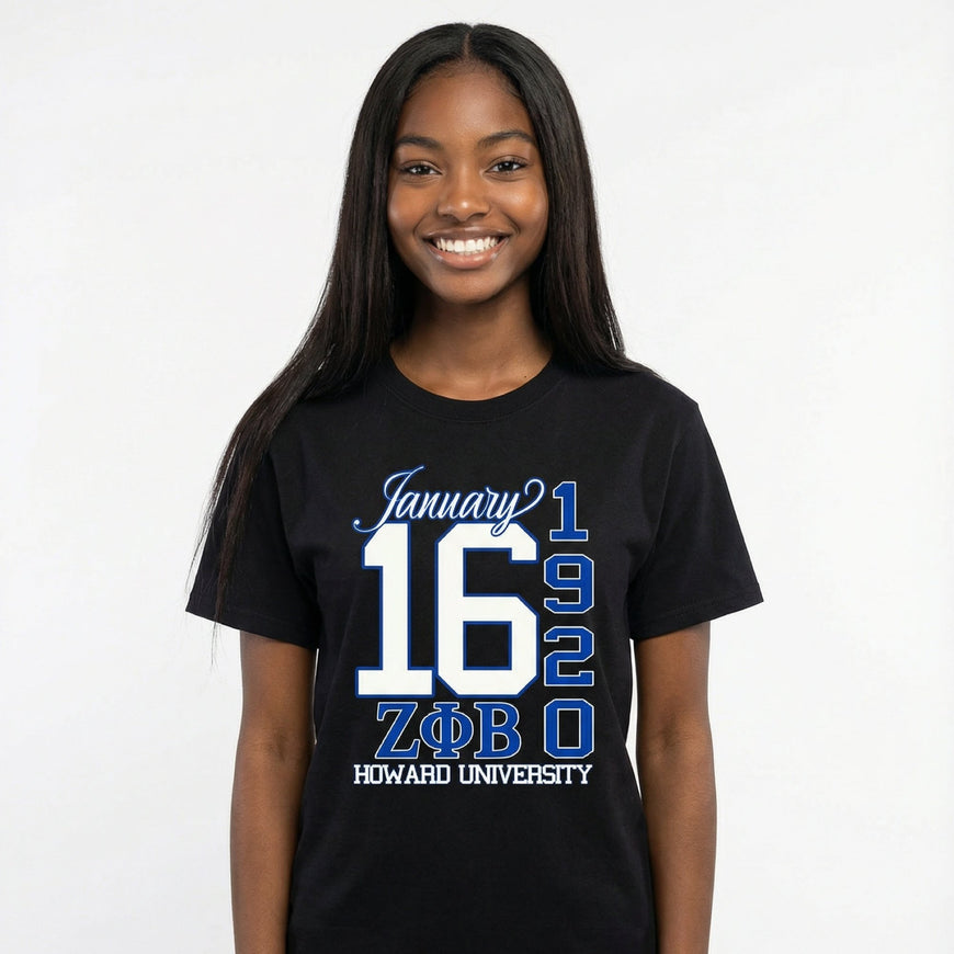 Zeta Phi Beta January 16 T-shirt Shirts Winters Industries by Fully Promoted Mesquite S T-SHIRT Black