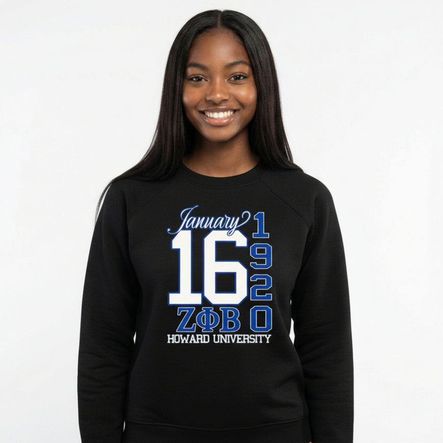 Zeta Phi Beta January 16 Tee/Sweatshirt Shirts Winters Industries by Fully Promoted Mesquite S SWEATSHIRT Black