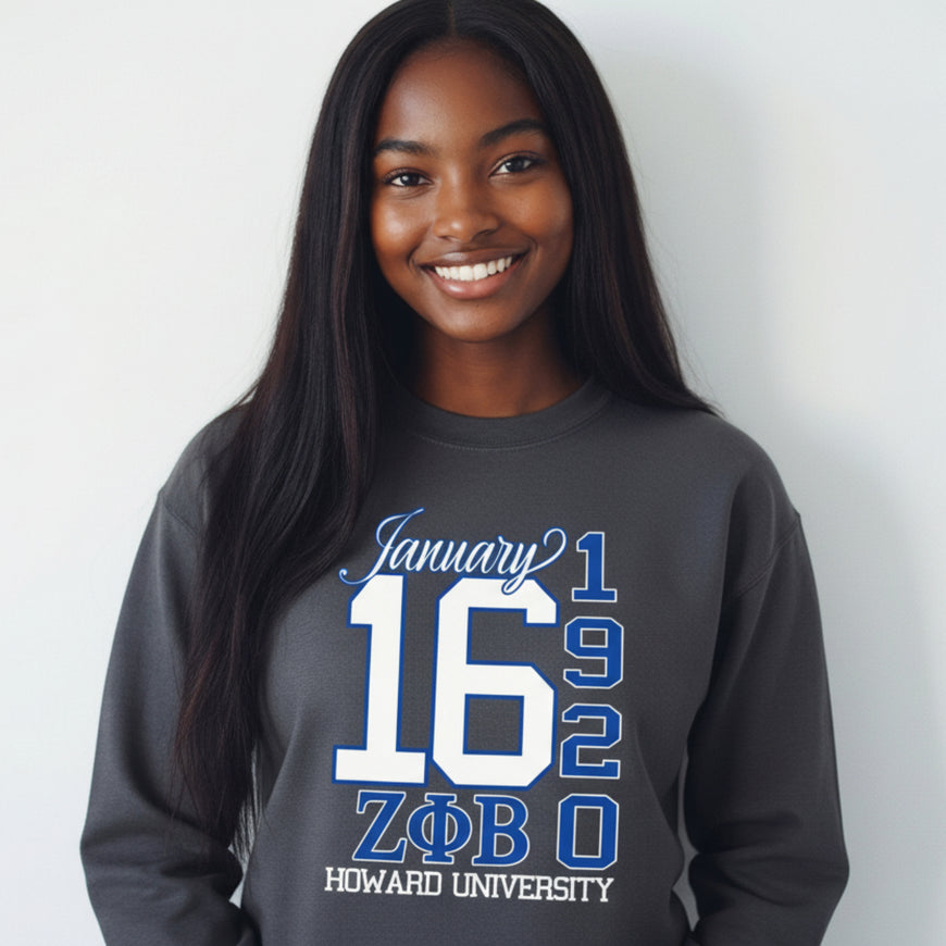 Zeta Phi Beta January 16 Tee/Sweatshirt Shirts Winters Industries by Fully Promoted Mesquite S SWEATSHIRT Dark Gray
