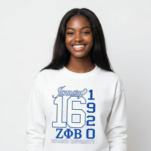 Zeta Phi Beta January 16 Tee/Sweatshirt Shirts Winters Industries by Fully Promoted Mesquite S SWEATSHIRT White
