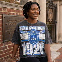 Zeta Phi Beta Oversized Acid Wash Box Tee
