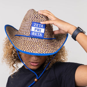 Zeta Phi Beta Straw Cowboy Hat with Strap Winters Industries 