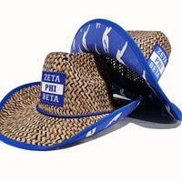 Zeta Phi Beta Straw Cowboy Hat with Strap Winters Industries 