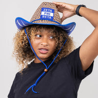 Zeta Phi Beta Straw Cowboy Hat with Strap Winters Industries 