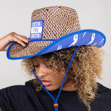 Zeta Phi Beta Straw Cowboy Hat with Strap