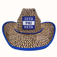 Zeta Phi Beta Straw Cowboy Hat with Strap Winters Industries 