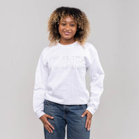 Zeta Phi Beta White Letters White Tee WintersIndustries by Fully Promoted Mesquite Small Sweatshirt 