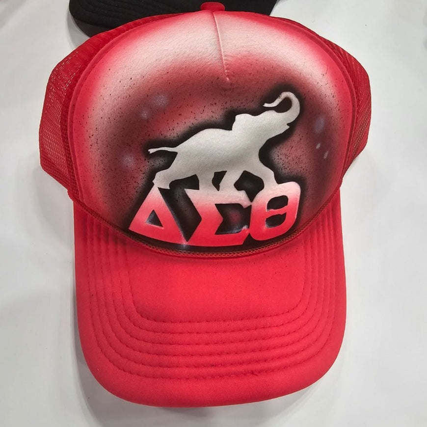 Delta Sigma Theta Custom Airbrush Trucker Cap