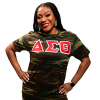Delta Sigma Theta Letters Camouflage T-Shirt