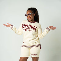 Delta Sigma Theta Fortitude Chenille Short/Jogger Set Cream