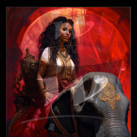 Diva Woman with elephant Hologram wall art