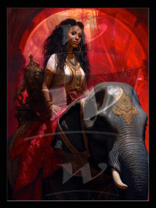 Diva Woman with elephant Hologram wall art