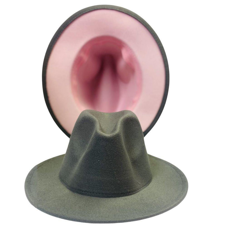 Grey/Pink Fedora