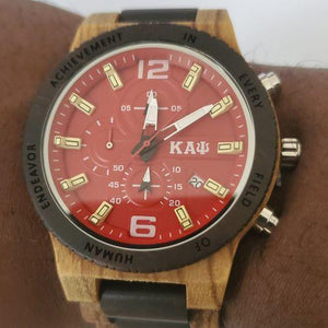 Kappa Alpha Psi Zebrawood Watch with Engraved Gift Box