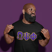 Omega Psi Phi Distressed Letter Tee/Sweatshirt