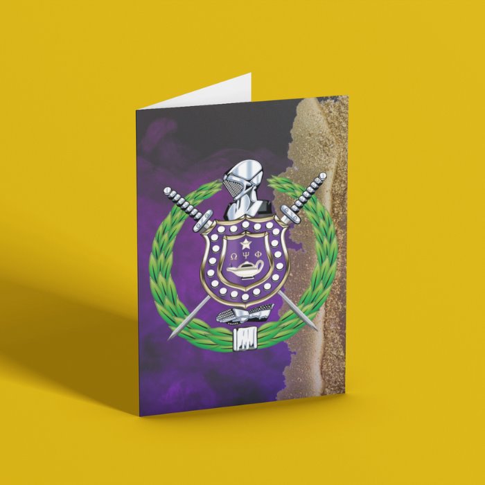 Omega Psi Phi Greeting Card 2 Pk