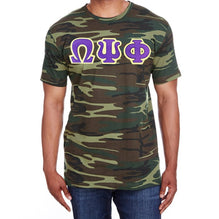 Omega Psi Phi Letters Camouflage T-Shirt