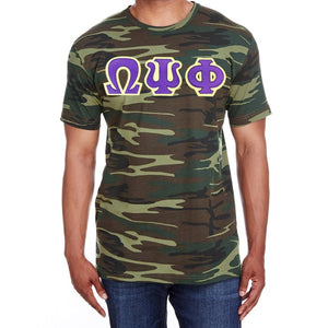 Omega Psi Phi Letters Camouflage T-Shirt