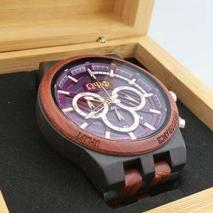 Omega Psi Phi Redwood Watch with Engraved Gift Box