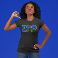 Sigma Gamma Rho Distressed Letter Tee/Sweatshirt