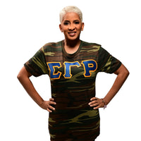 Sigma Gamma Rho Letters Camouflage T-Shirt