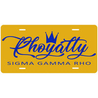 Sigma Gamma Rho Rhoyalty Car Tag