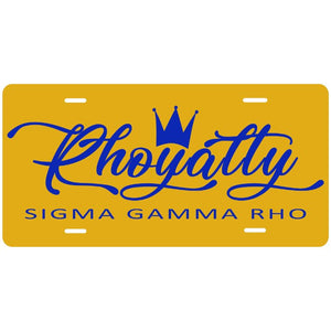 Sigma Gamma Rho Rhoyalty Car Tag